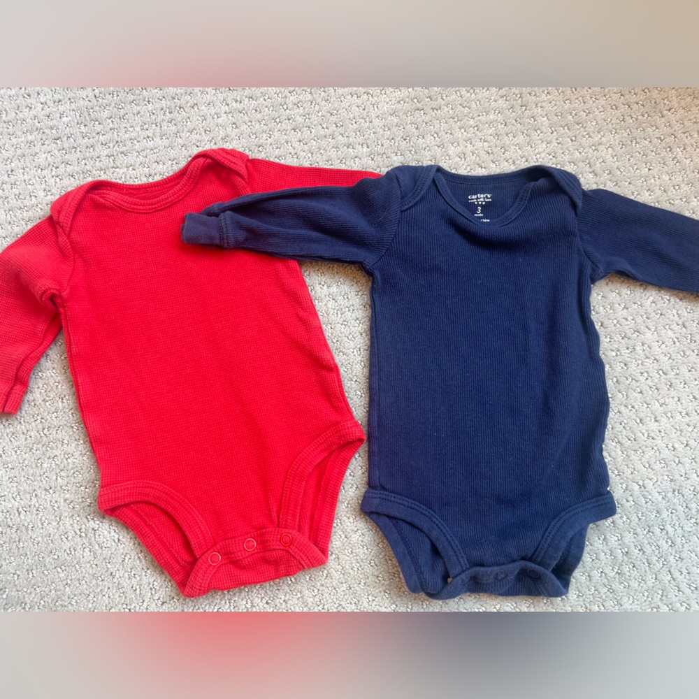 Carter's Red and Blue Bodysuits Classic Cotton One Pieces